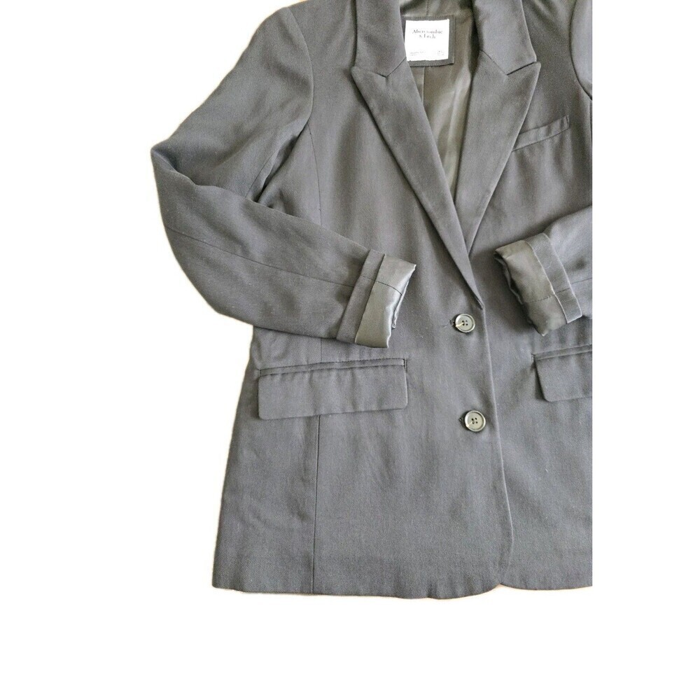 Abercrombie & Fitch Black Blazer Womens XS Tailored Lyocell Jacket Minimalist - Picture 7 of 11
